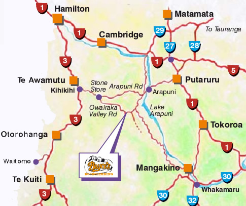 Map for Bryce’s Rock Climbing, Wharepapa South, New Zealand